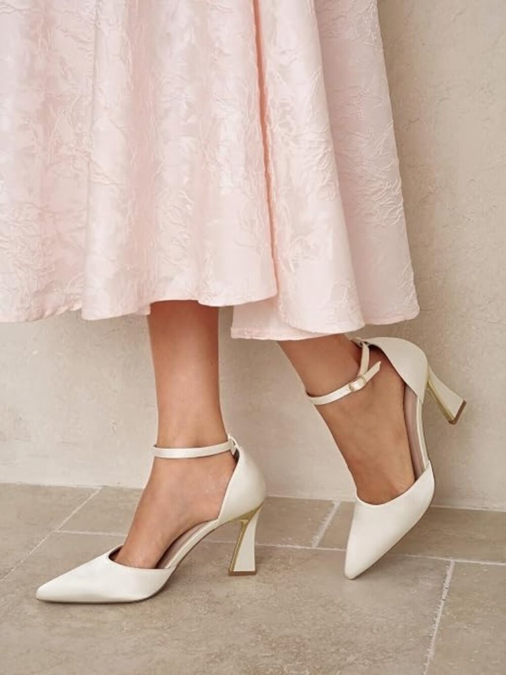 Womens Pumps Point Closed Toe Heels Buckle Ankle Strap D'Orsay Heeled Sandals